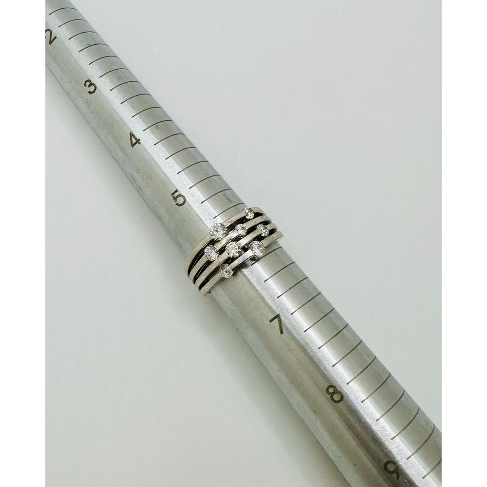 Vintage 925 Sterling Silver CZ Ring Size 6